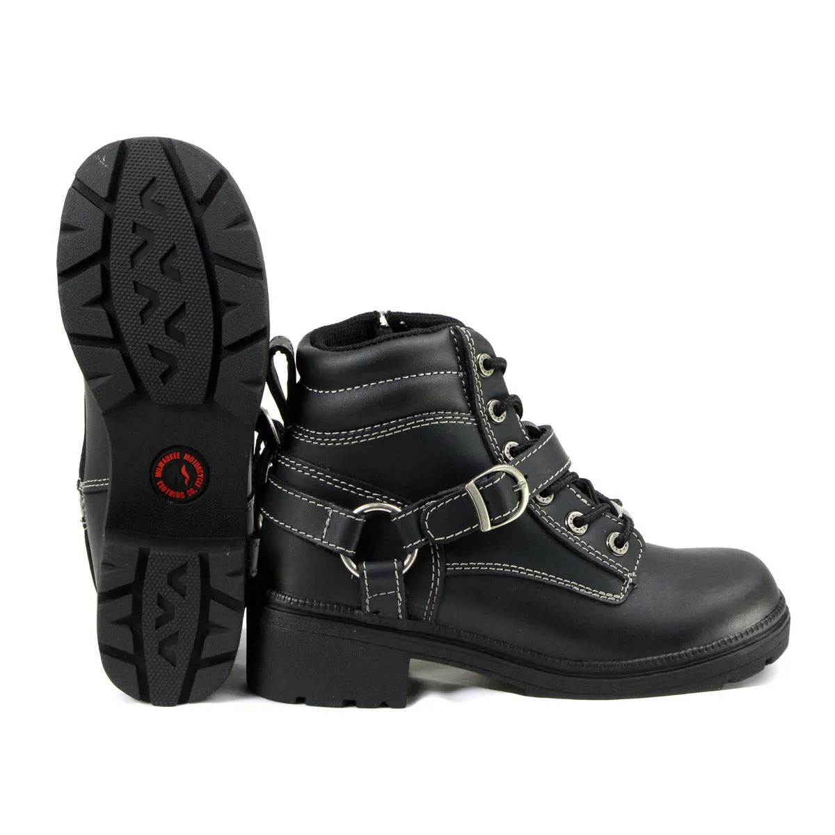 Milwaukee Motorcycle Clothing Company MB228 Paragon Leather Women's Black Motorcycle Boots