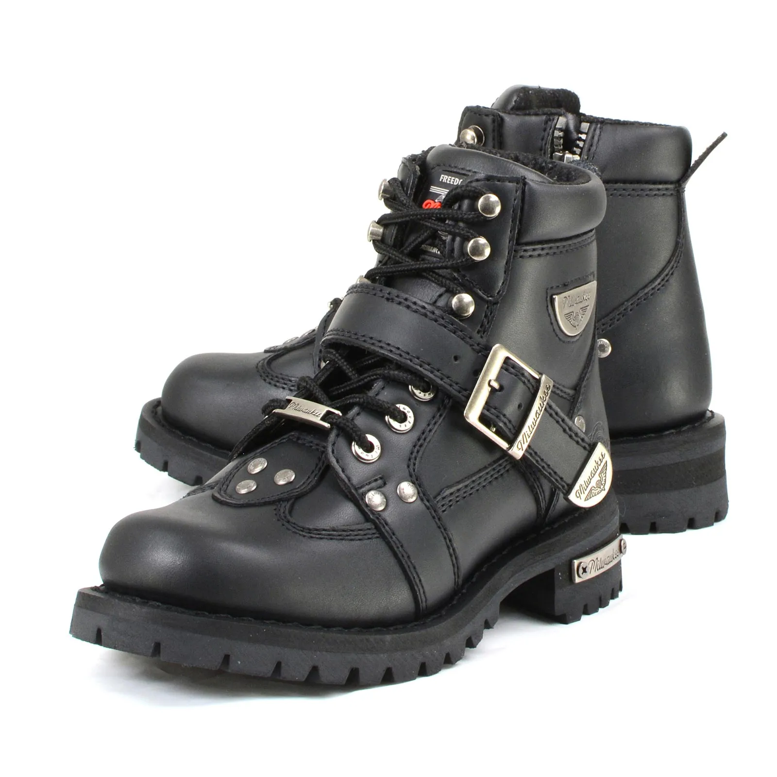 Milwaukee Motorcycle Clothing Company MB233 Road Captain Leather Women's Black Motorcycle Boots