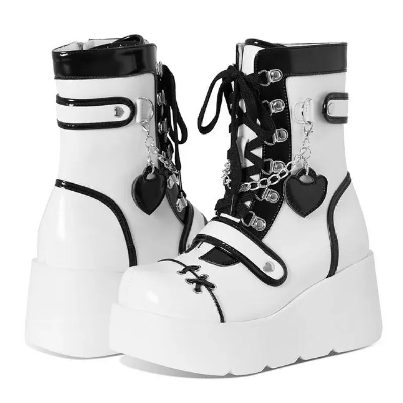 Motorcycle Mid-calf Female Thick Bottom Boots