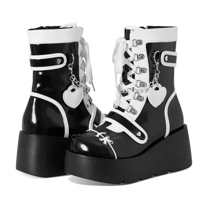 Motorcycle Mid-calf Female Thick Bottom Boots