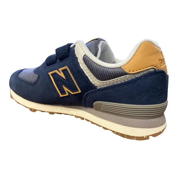 New Balance Scarpa sneakers da ragazzo con strappo PV574AB1 blu-grigio