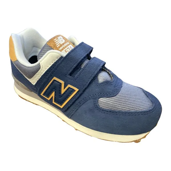 New Balance Scarpa sneakers da ragazzo con strappo PV574AB1 blu-grigio