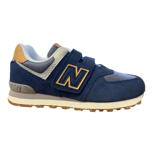 New Balance Scarpa sneakers da ragazzo con strappo PV574AB1 blu-grigio