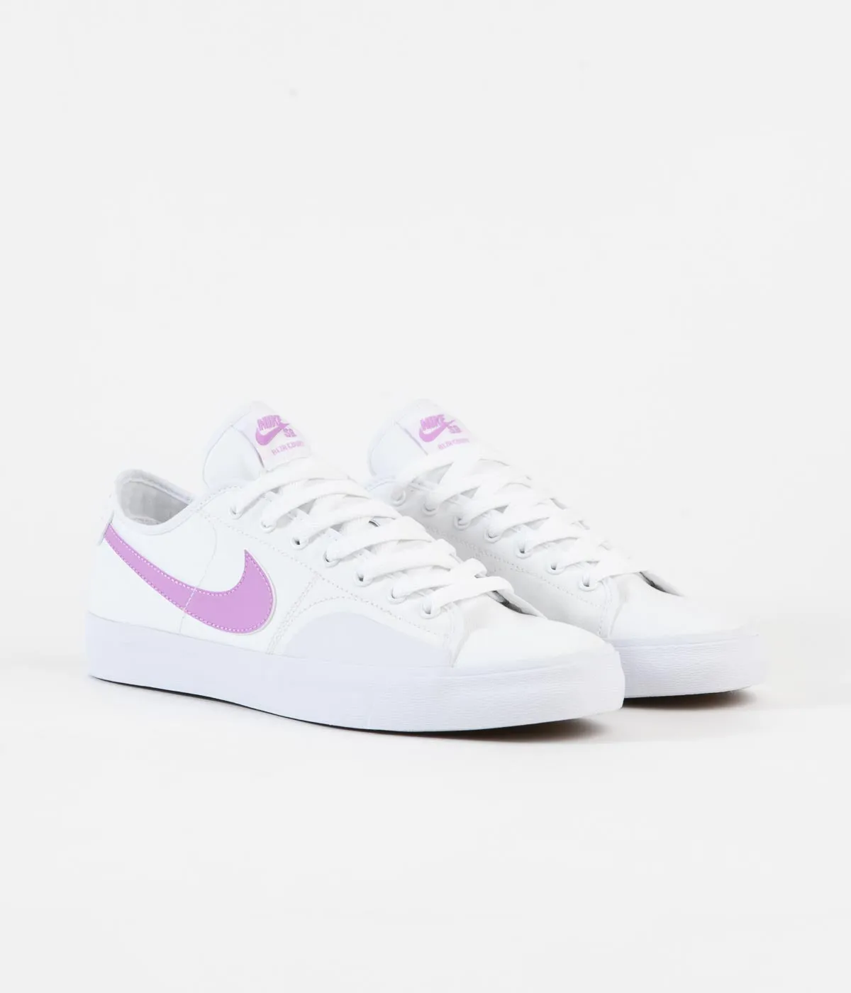 Nike SB Blazer Court Shoes - White / Fuchsia Glow - White - White