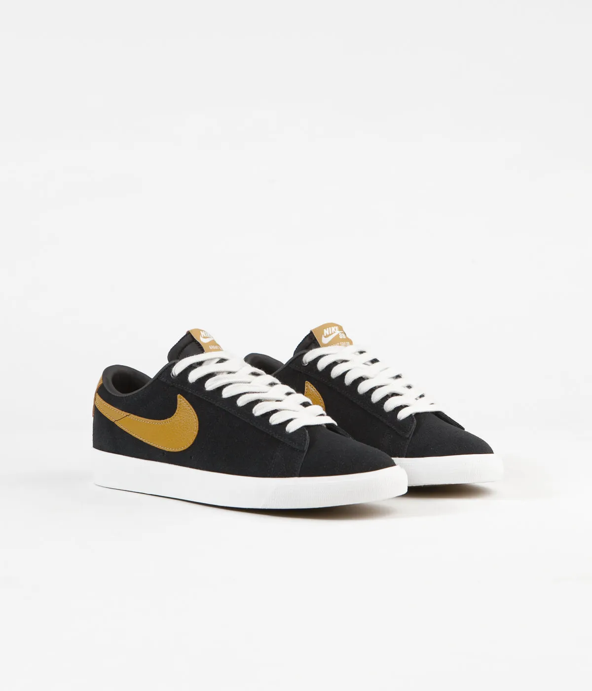 Nike SB Blazer Low GT Shoes - Black / Wheat - Summit White