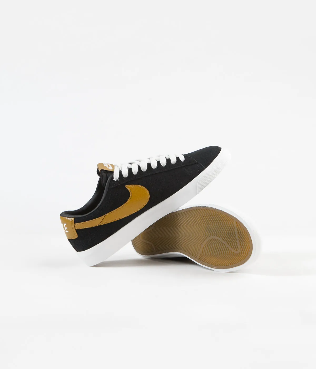 Nike SB Blazer Low GT Shoes - Black / Wheat - Summit White