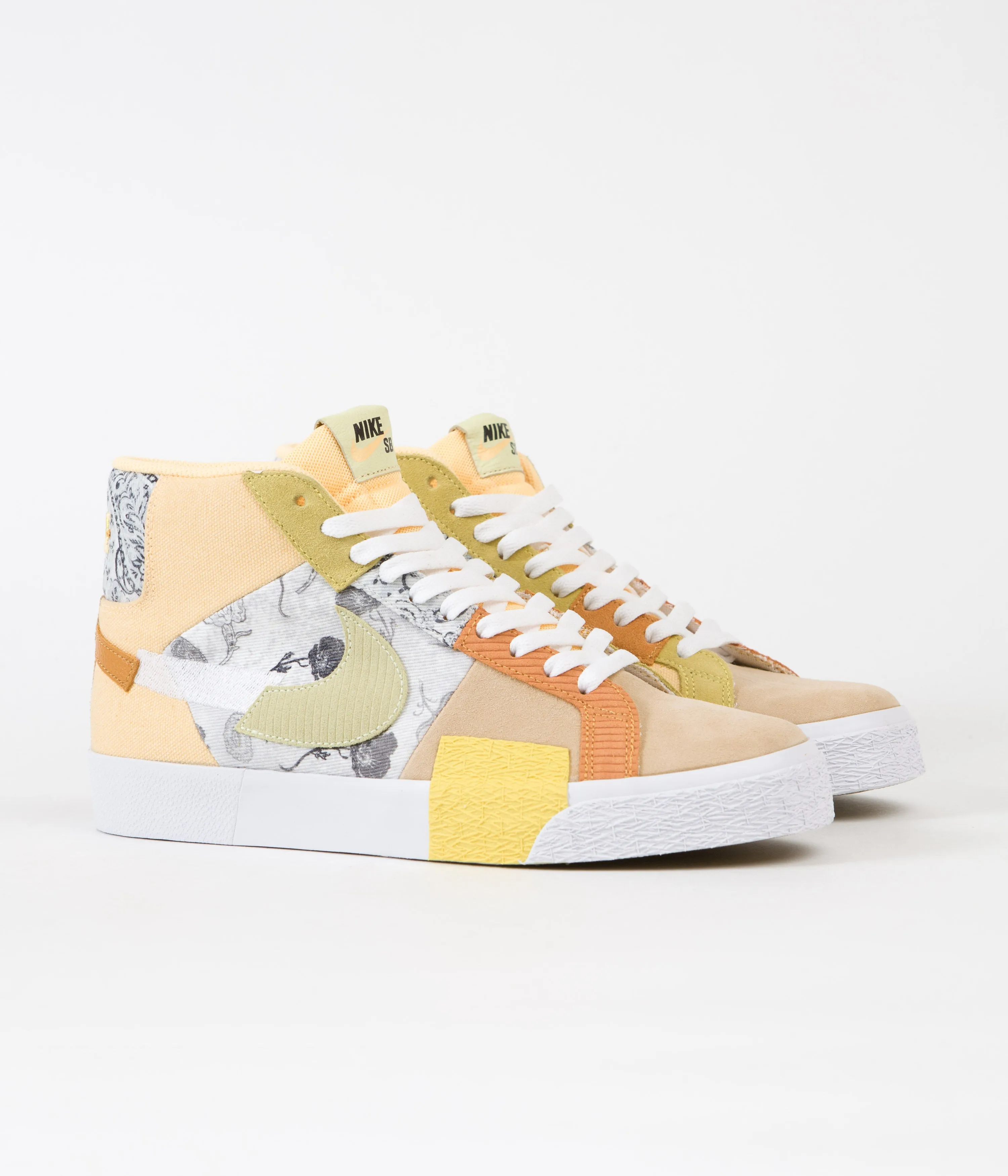 Nike SB Blazer Mid Premium Shoes - Melon Tint / Citron Tint - White