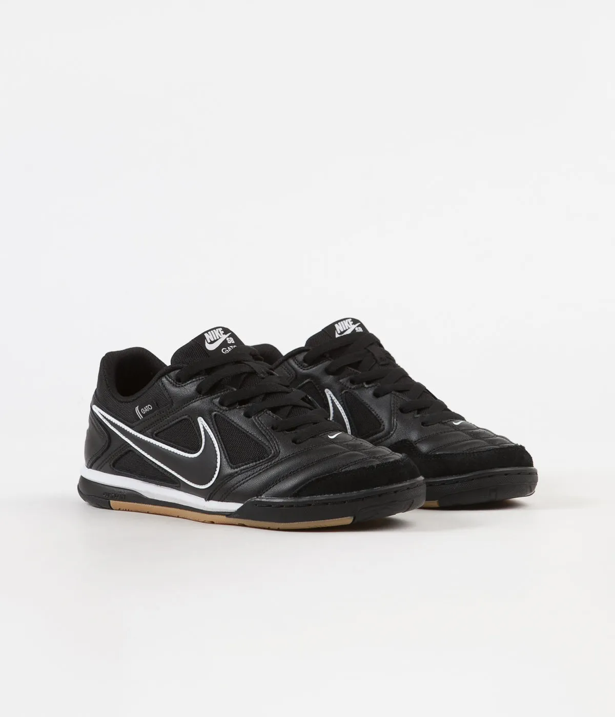 Nike SB Gato Shoes - Black / Black - White - Gum Light Brown