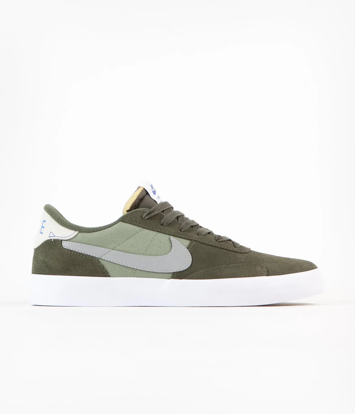 Nike SB Heritage Vulc Premium Shoes - Cargo Khaki / Medium Grey - Spiral Sage