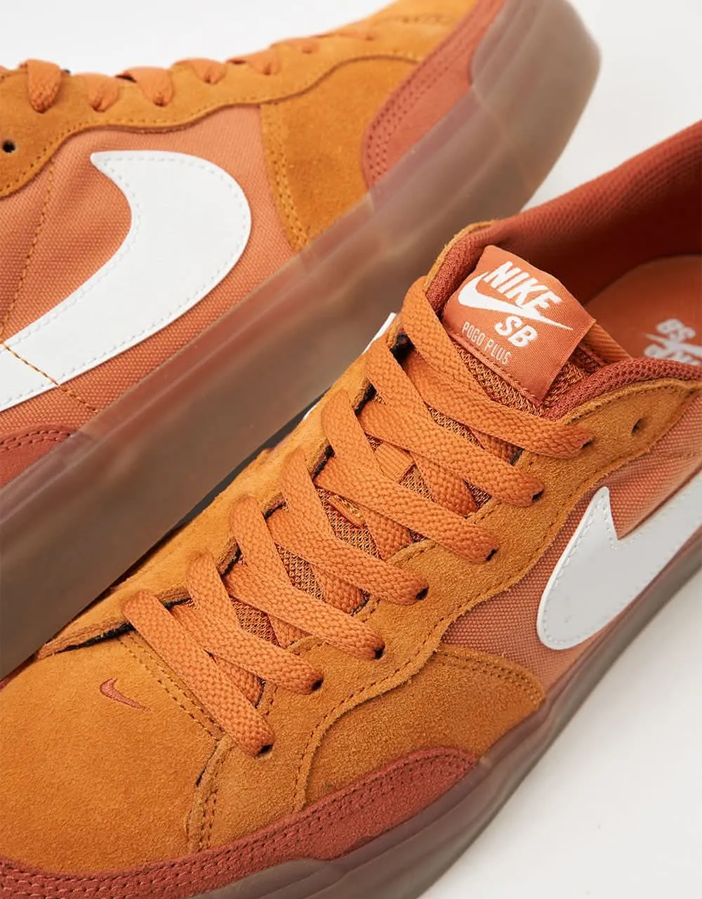 Nike SB Zoom Pogo Plus Skate Shoes - Monarch/Summit White-Burnt Sunrise-Gum Lt Brown