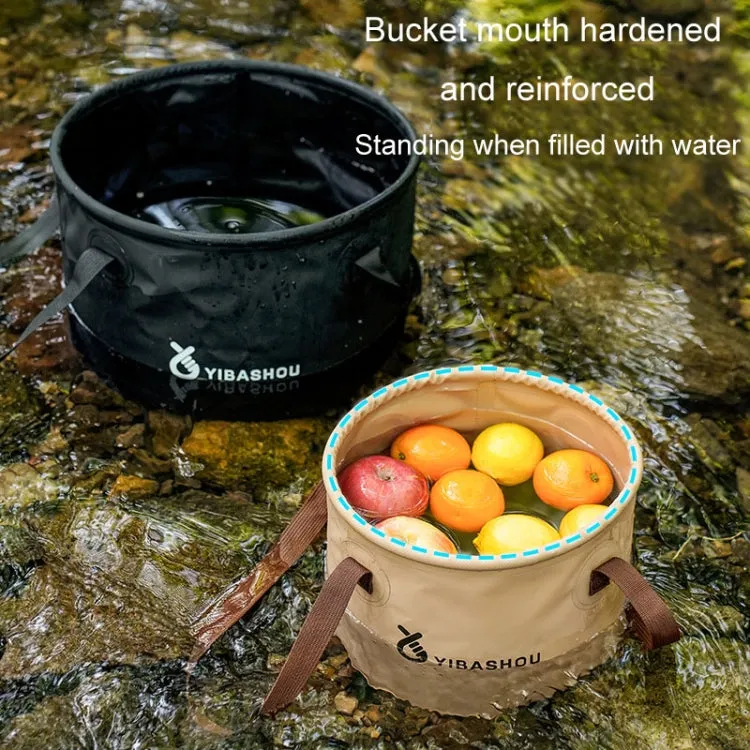 Outdoor Folding Bucket Travel Camping Portable Large Capacity Water Storage Bucket, Capacity: 10L Beige