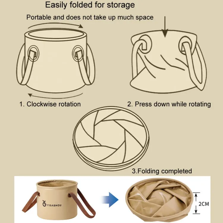 Outdoor Folding Bucket Travel Camping Portable Large Capacity Water Storage Bucket, Capacity: 10L Beige