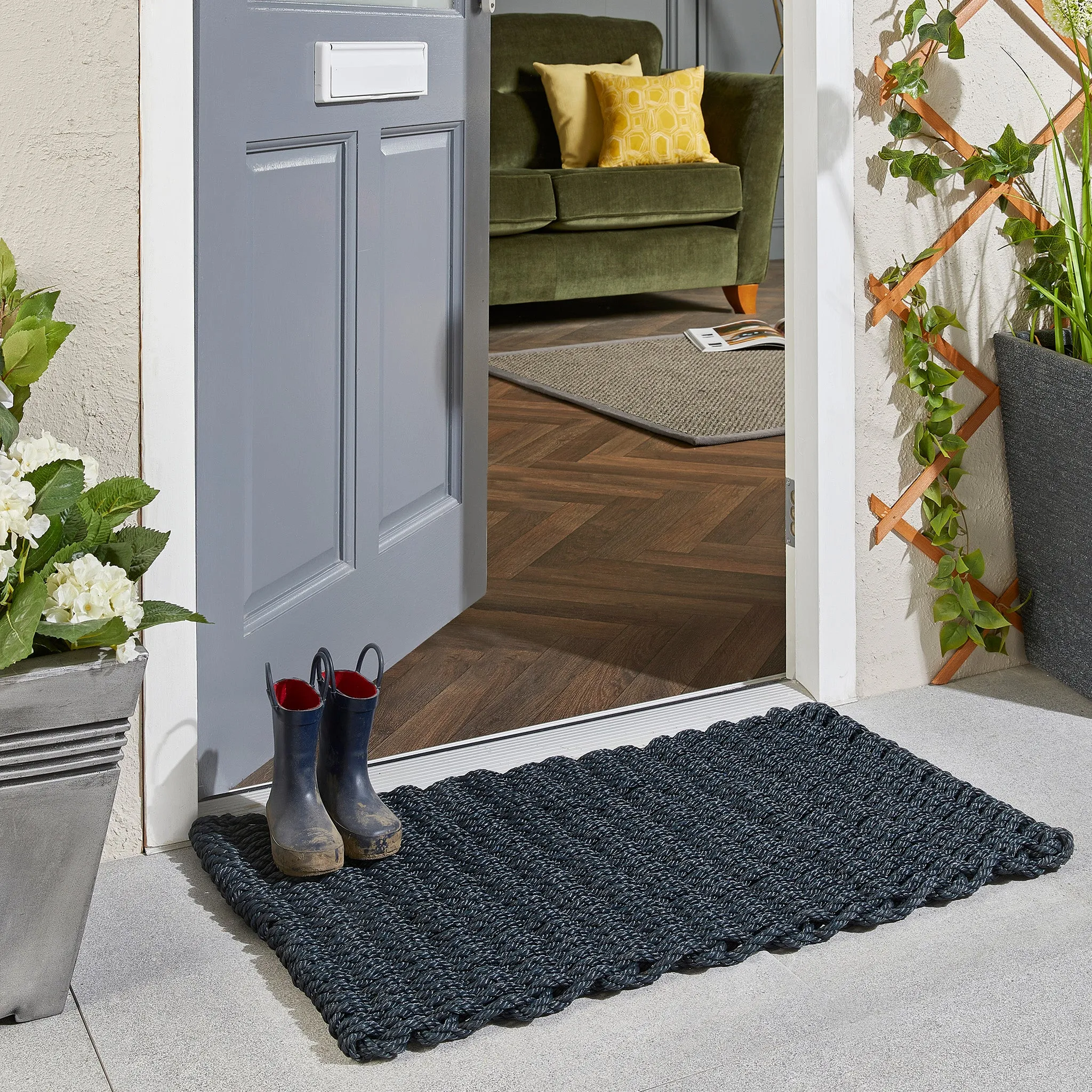 Outdoor Rope Mat Black