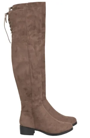 Overknee Suede Boots Taupe 2.0