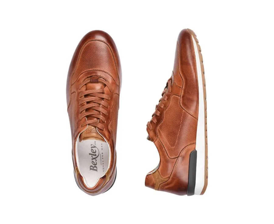 Patina Chestnut leather Trainers - CANBERRA