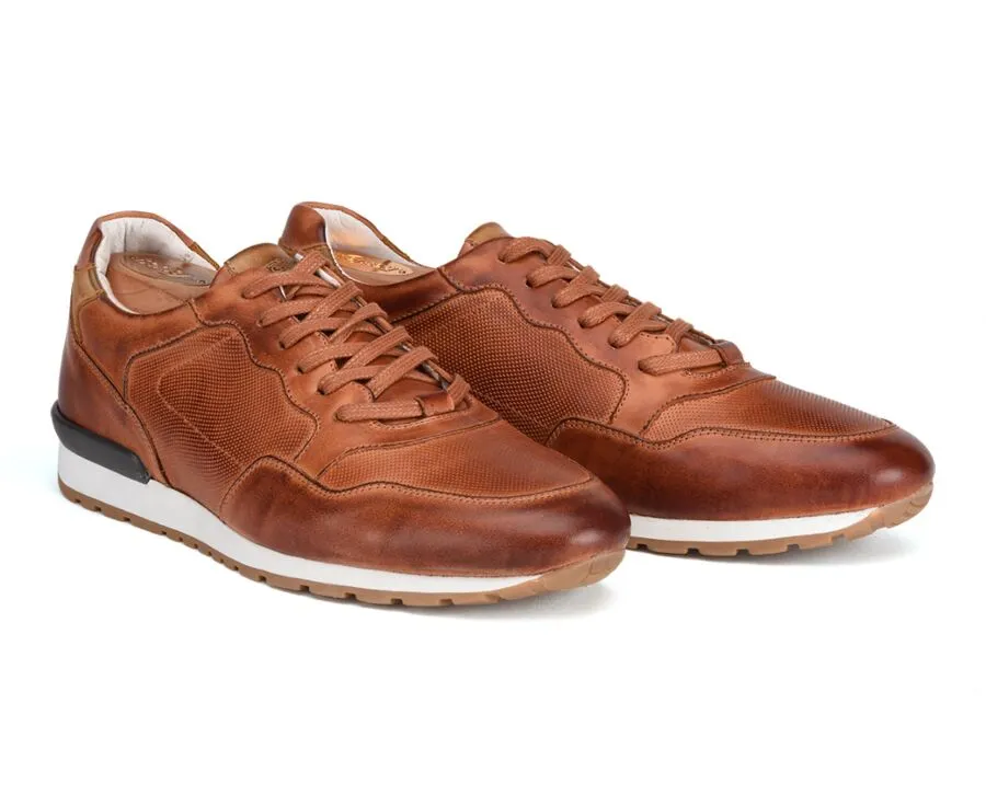 Patina Chestnut leather Trainers - CANBERRA