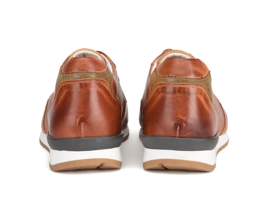 Patina Chestnut leather Trainers - CANBERRA