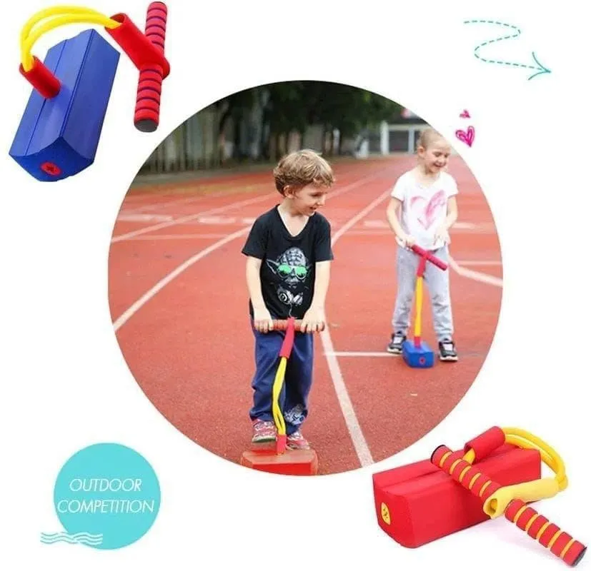 POGO STICK,HIGH ELASTIC RUBBER KIDS JUMPER TOYS UP TO INNOVATIVE BOUNCING TOYS FOR KIDS TRAINING, IMPROVED CHILDREN'S BALANCE, BOUNCING FUN MULTICOLOR