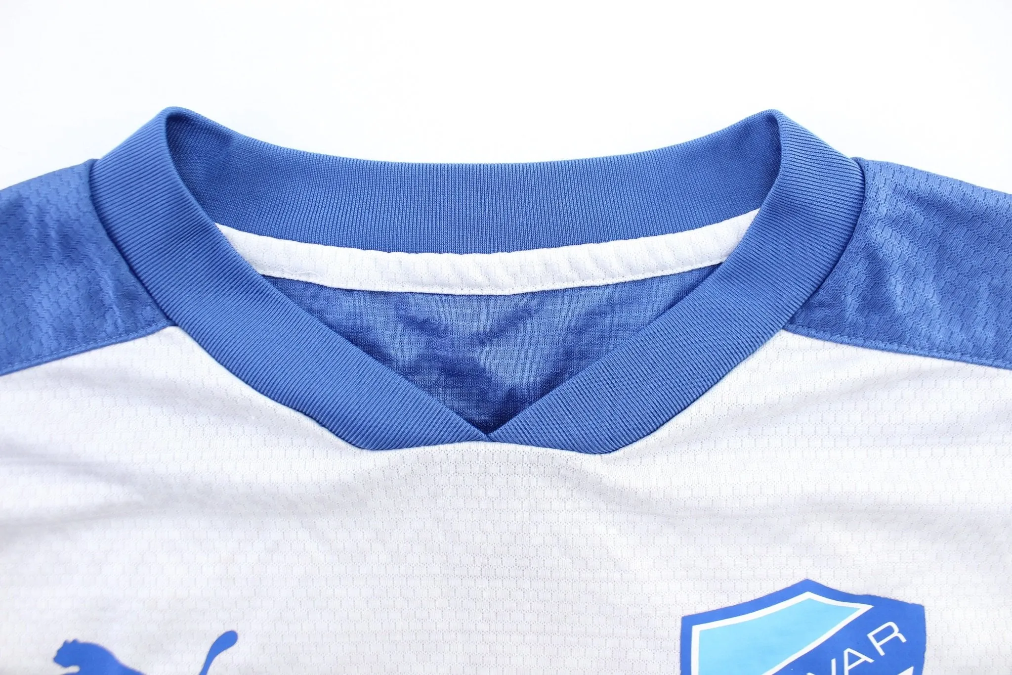 Puma Logo Chevrolet White & Blue Soccer Jersey