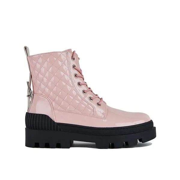 Purpdrank - Women Vintage Motorcycle Mid Heel Platform Boots