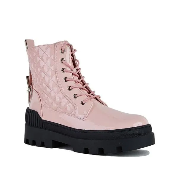 Purpdrank - Women Vintage Motorcycle Mid Heel Platform Boots