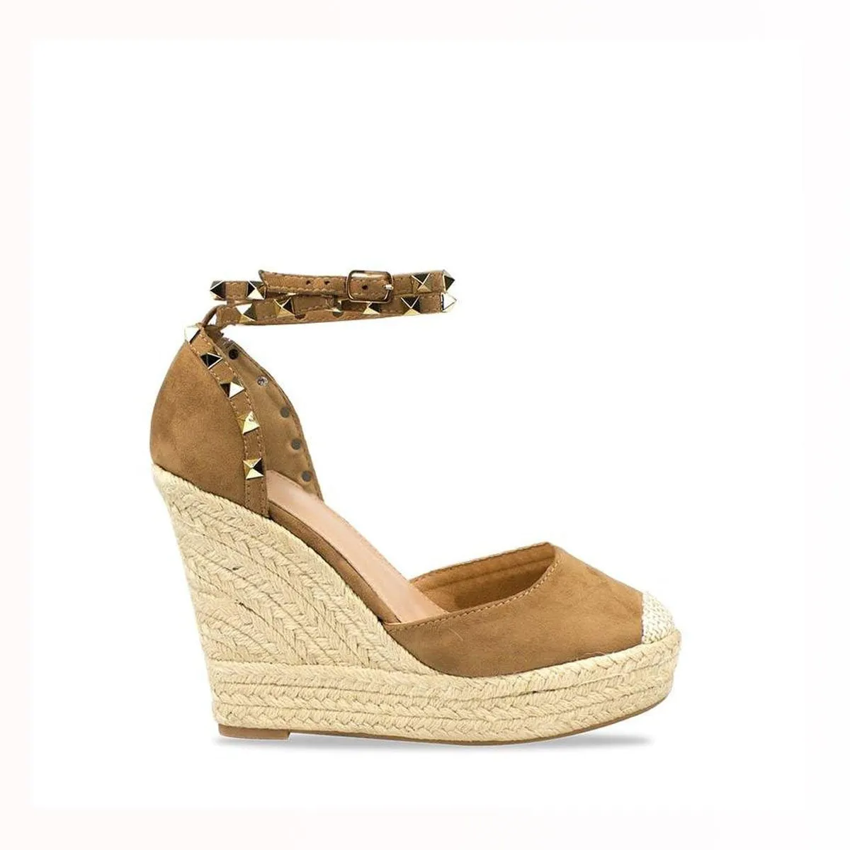 ROXIE Espadrille Wedge Studded Platform Ankle Strap Sandal