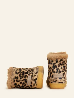 Setsu Crochet Crepe Boot - Caramel Leopard