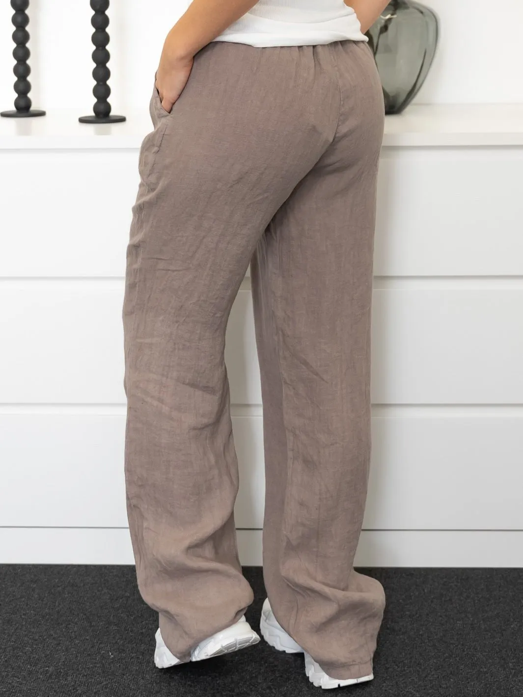 Shay hør pants taupe