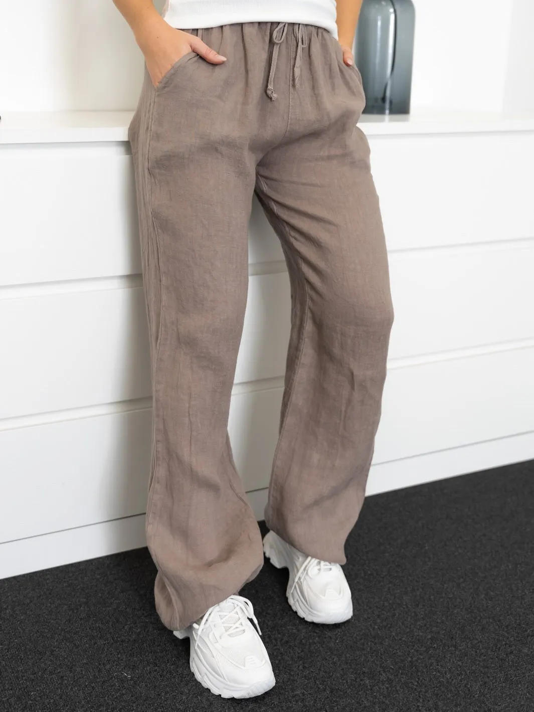 Shay hør pants taupe