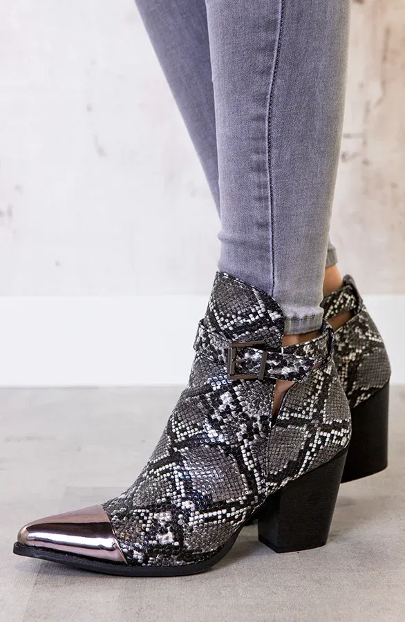 Slangenprint Metallic Boots