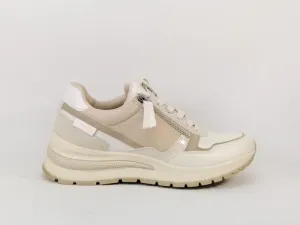 Sneakers destockage TAMARIS 23709 cuir beige blanc chic et confortable