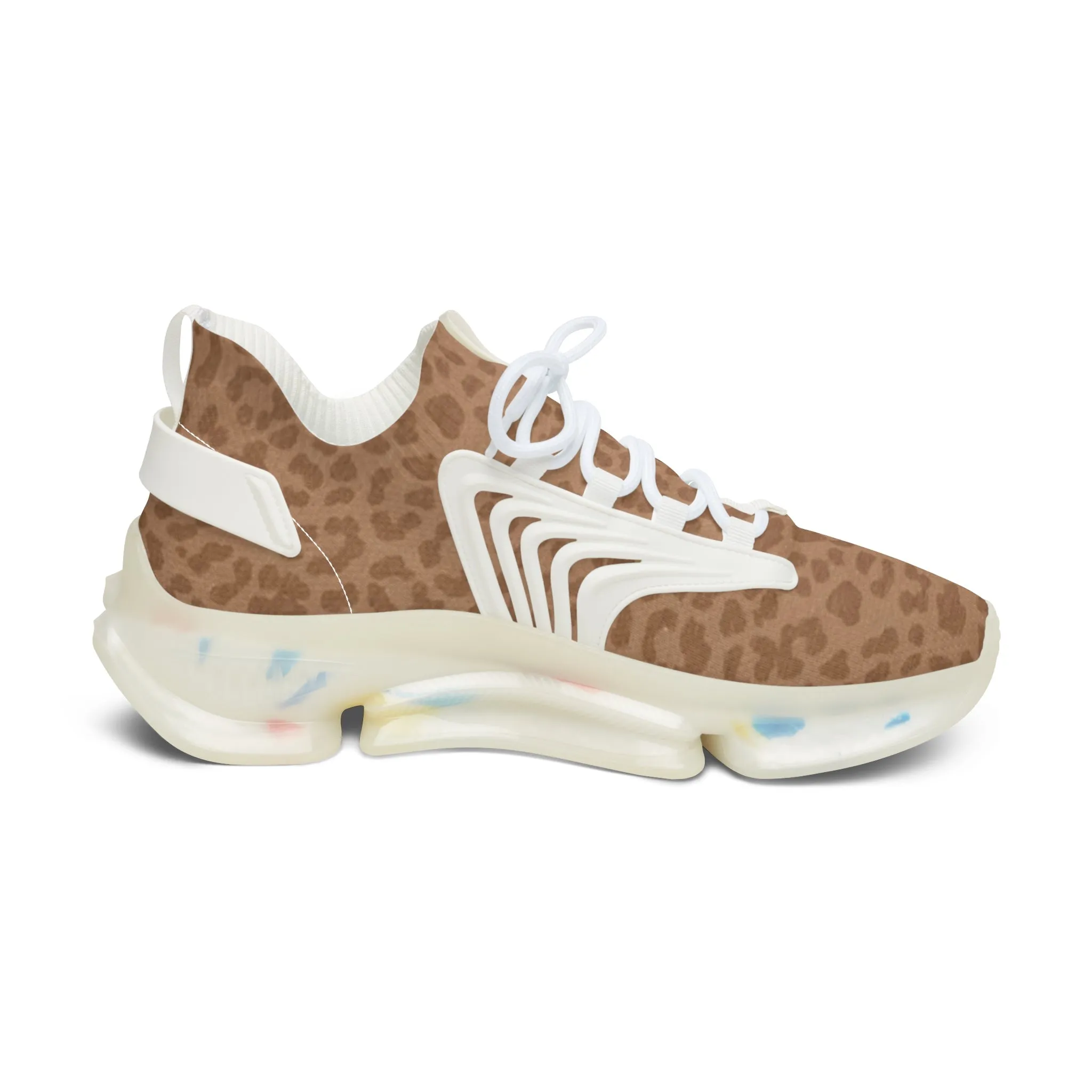 Sneakers Women's Mesh brown leopard by Mariu del Campo.