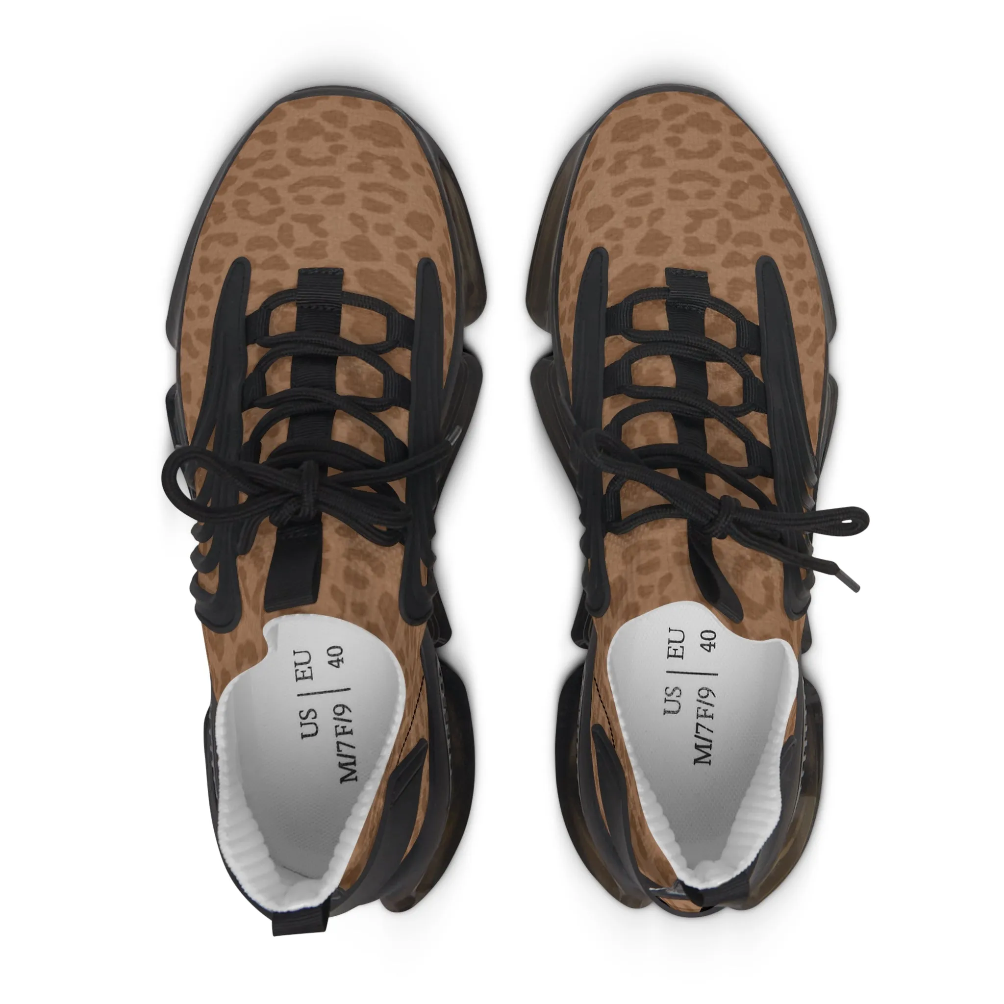 Sneakers Women's Mesh brown leopard by Mariu del Campo.