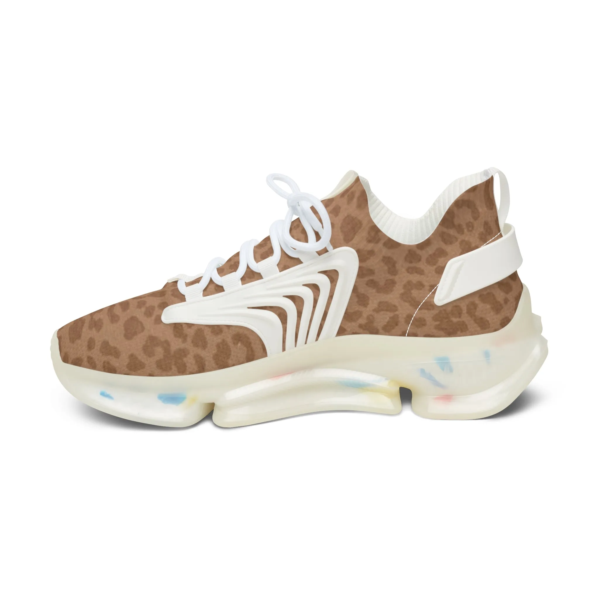 Sneakers Women's Mesh brown leopard by Mariu del Campo.