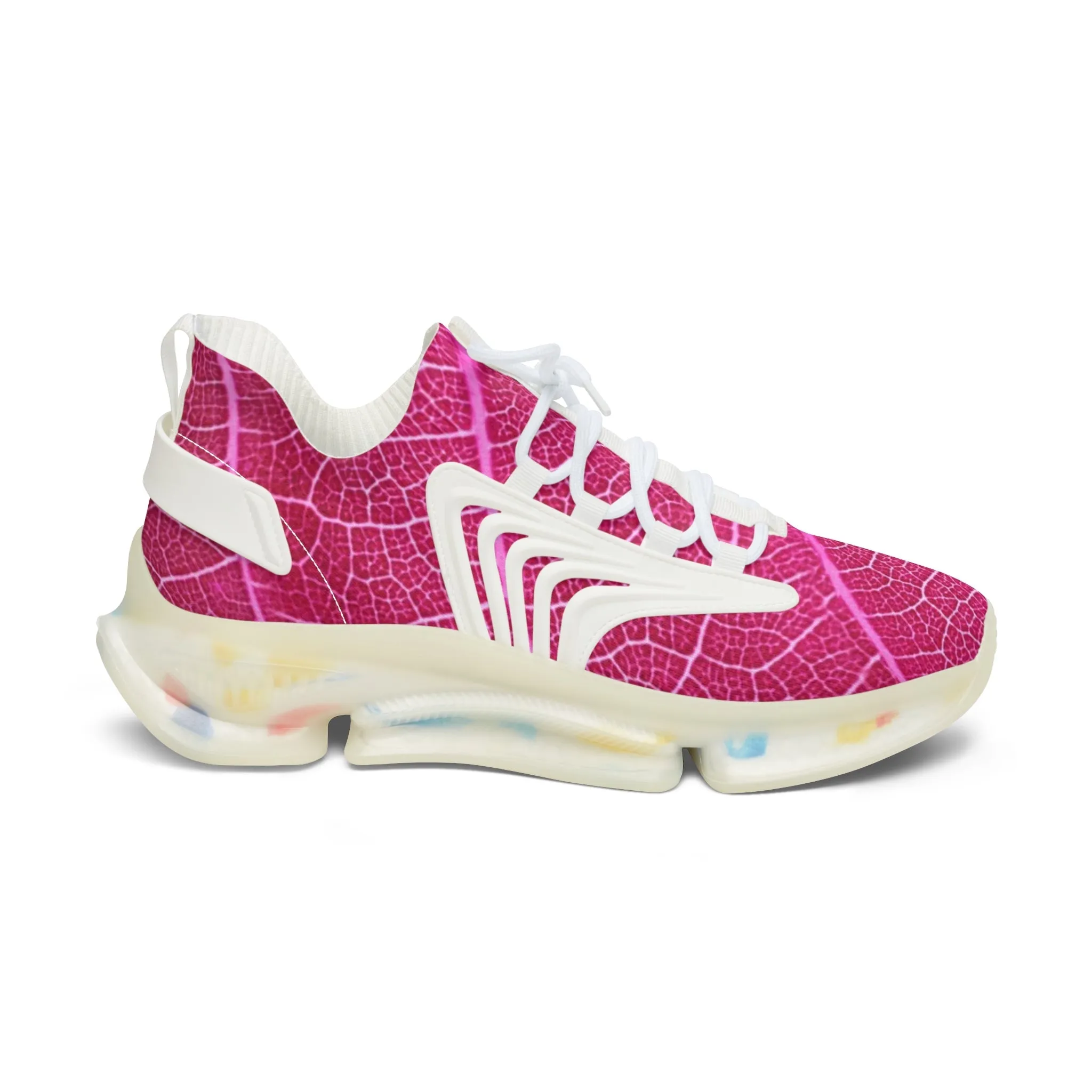 Sneakers Women's Mesh Leaf in pink by Mariu del Campo.