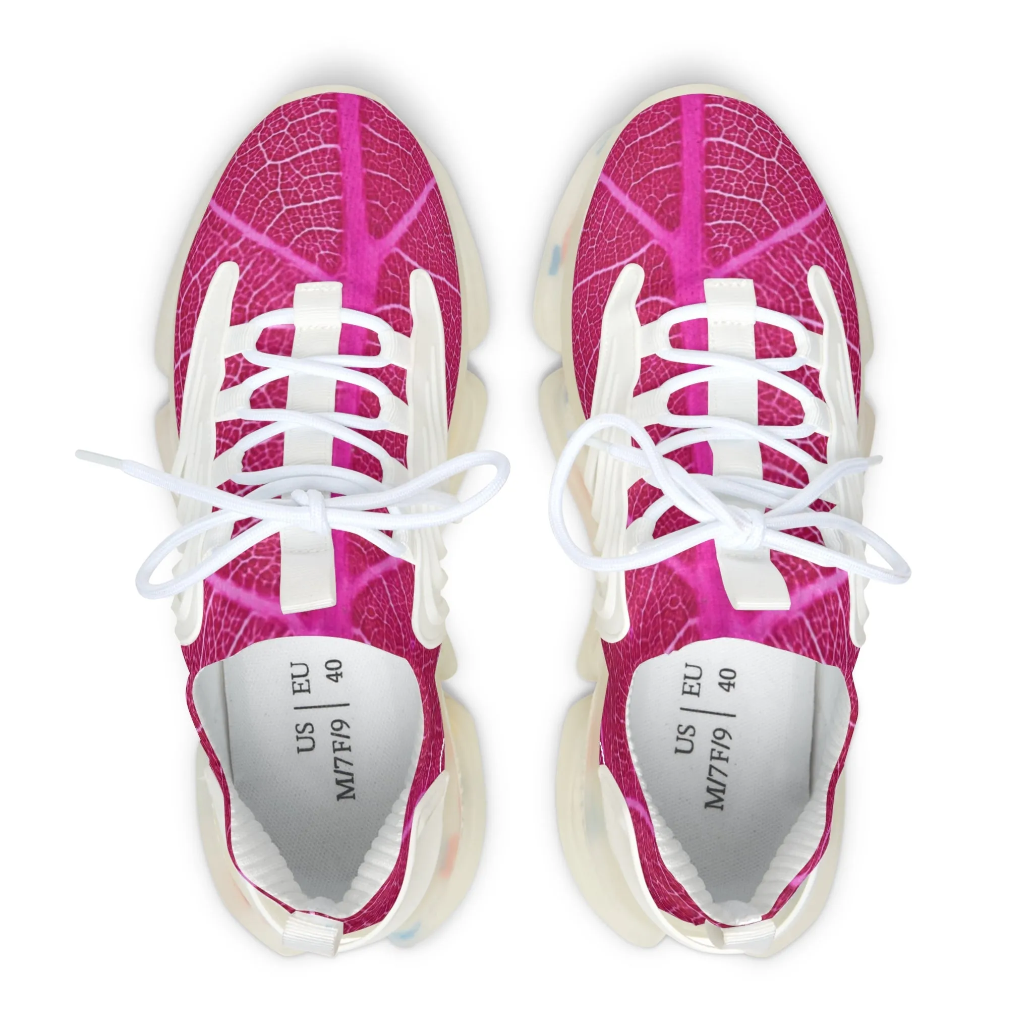 Sneakers Women's Mesh Leaf in pink by Mariu del Campo.