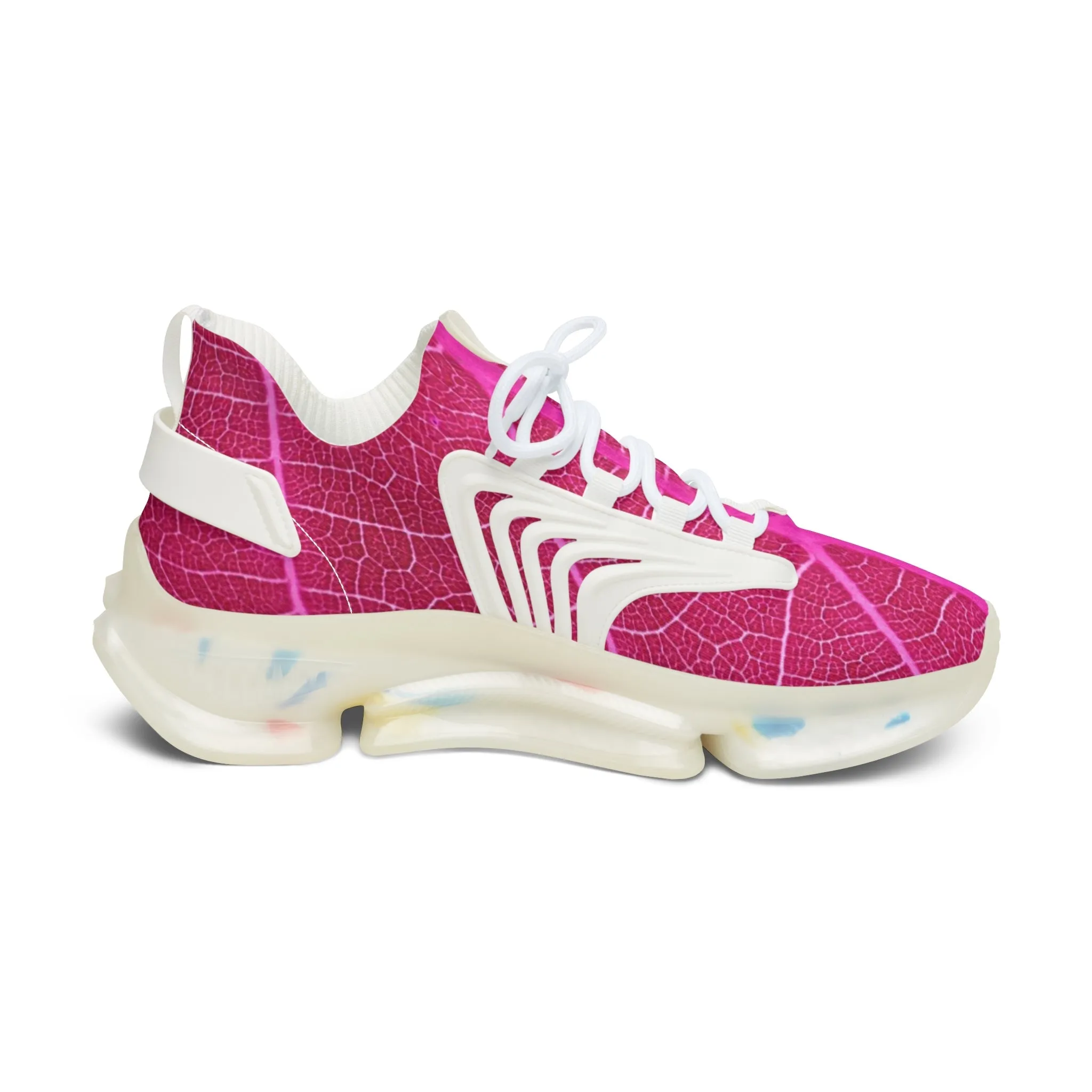 Sneakers Women's Mesh Leaf in pink by Mariu del Campo.