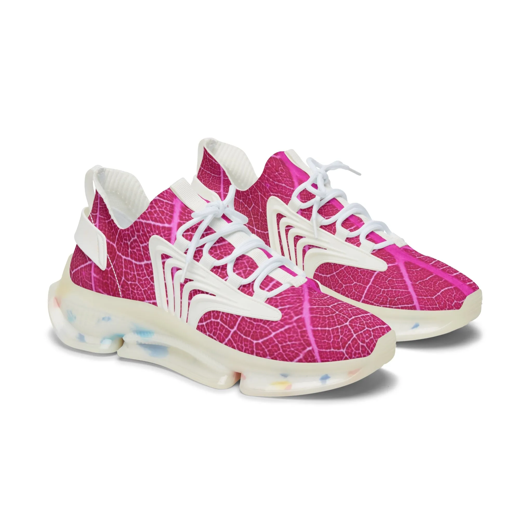 Sneakers Women's Mesh Leaf in pink by Mariu del Campo.