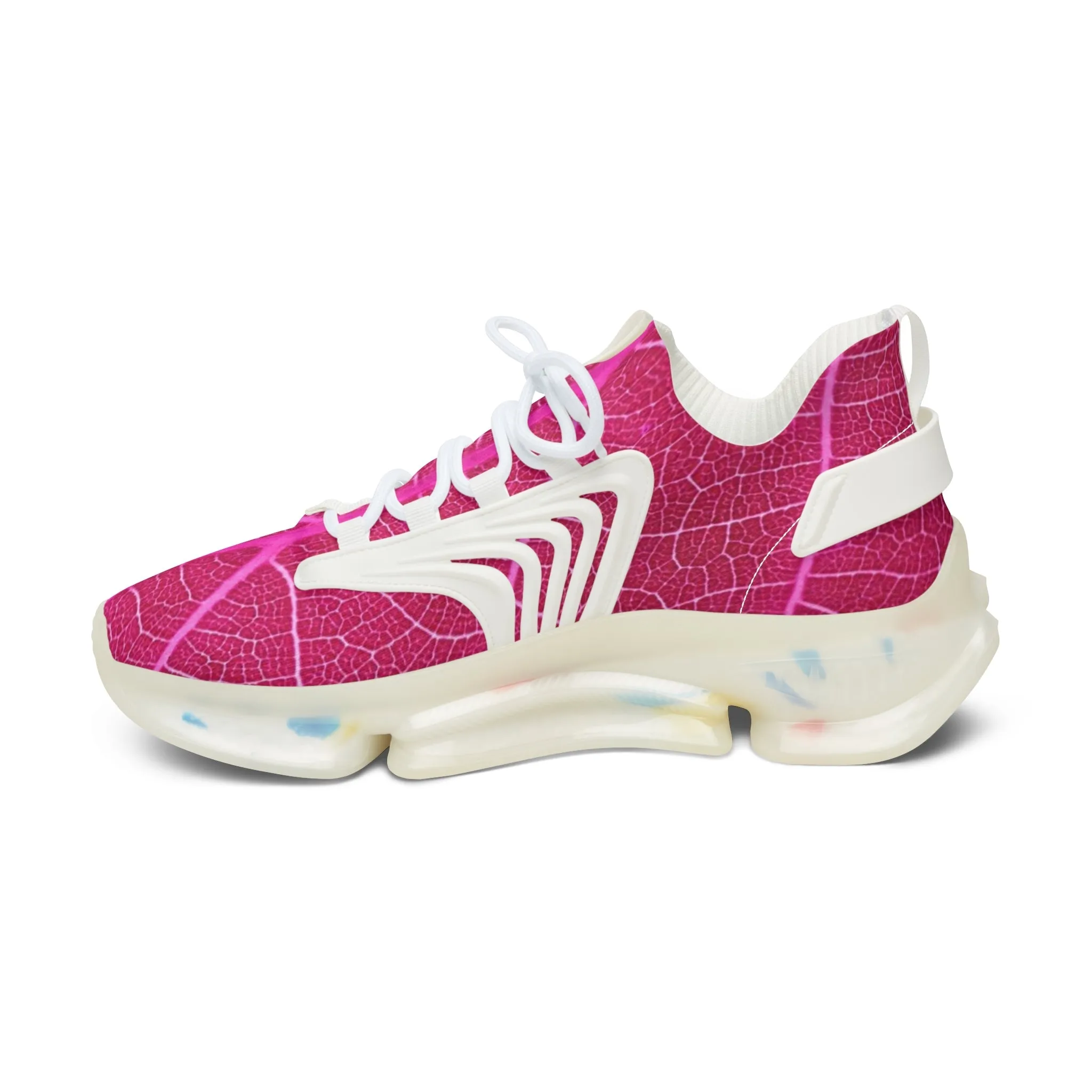 Sneakers Women's Mesh Leaf in pink by Mariu del Campo.