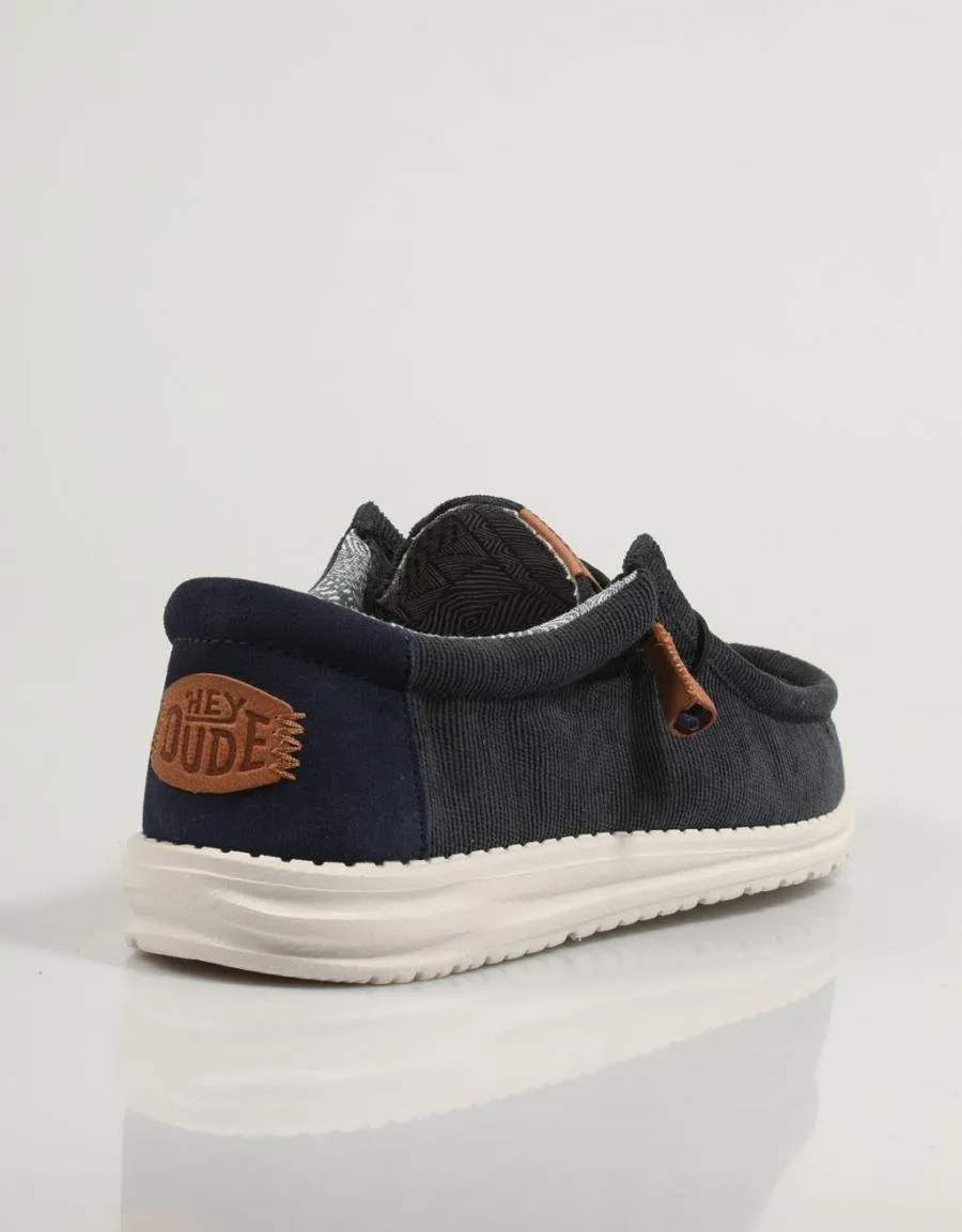  sports shoes DUDE Wally Corduroy en Navy Blue 83836