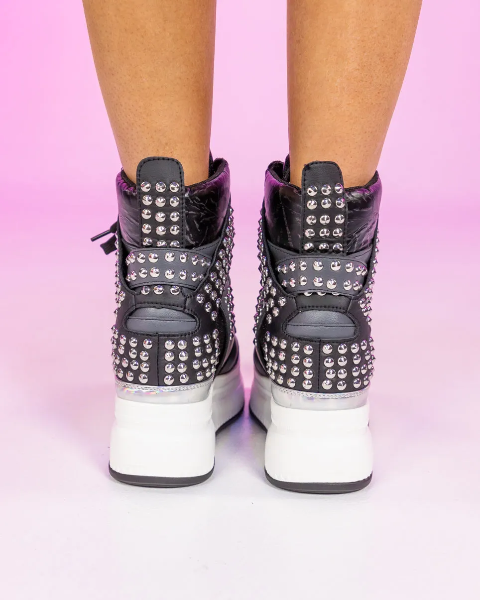 Studded Wedge Sneakers