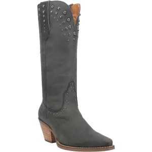 Talkin' Rodeo Black Distressed Leather Studded Boots (DS)