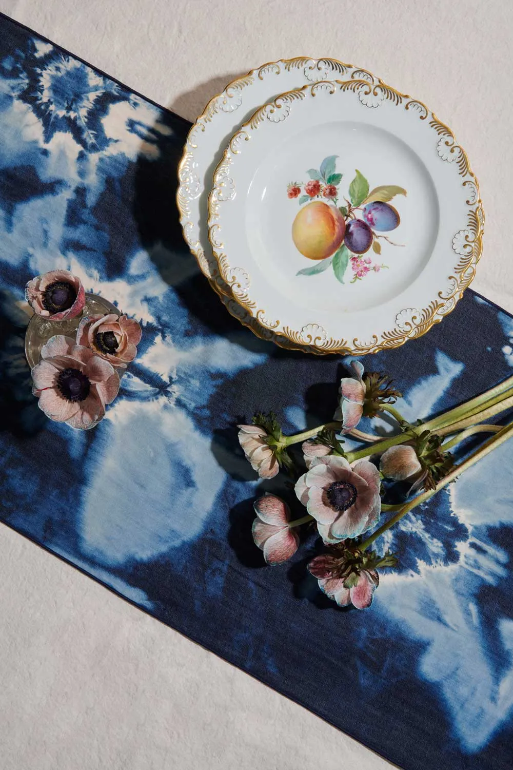 Tie-dye Denim Linen Centerpiece Runner