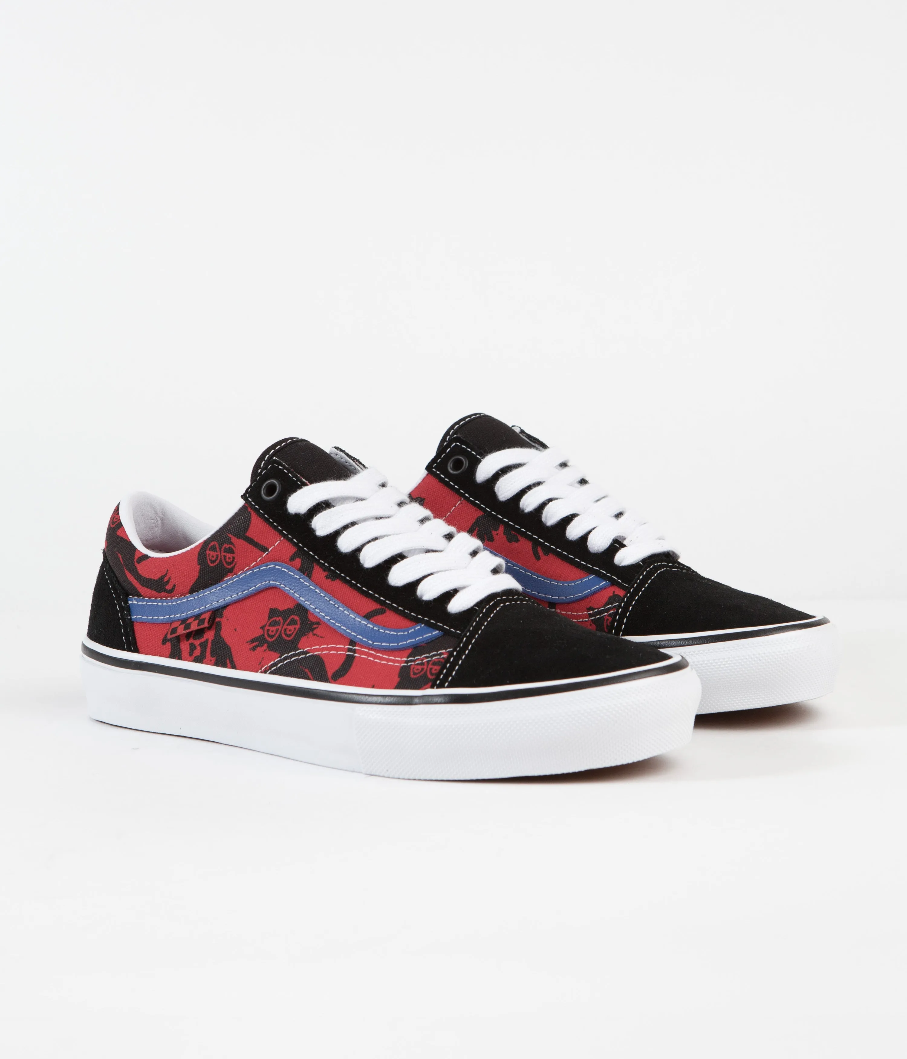 Vans Skate Old Skool Shoes - (Krooked By Natas For Ray) Red