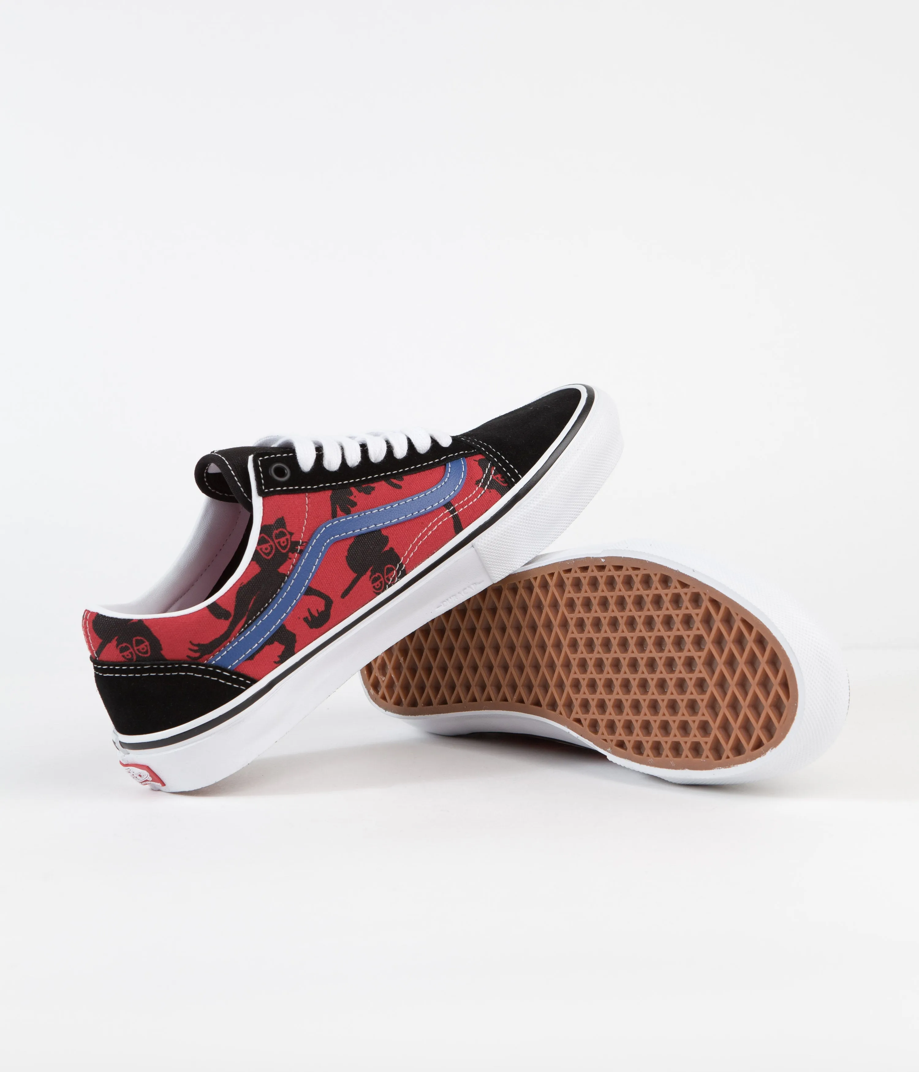 Vans Skate Old Skool Shoes - (Krooked By Natas For Ray) Red