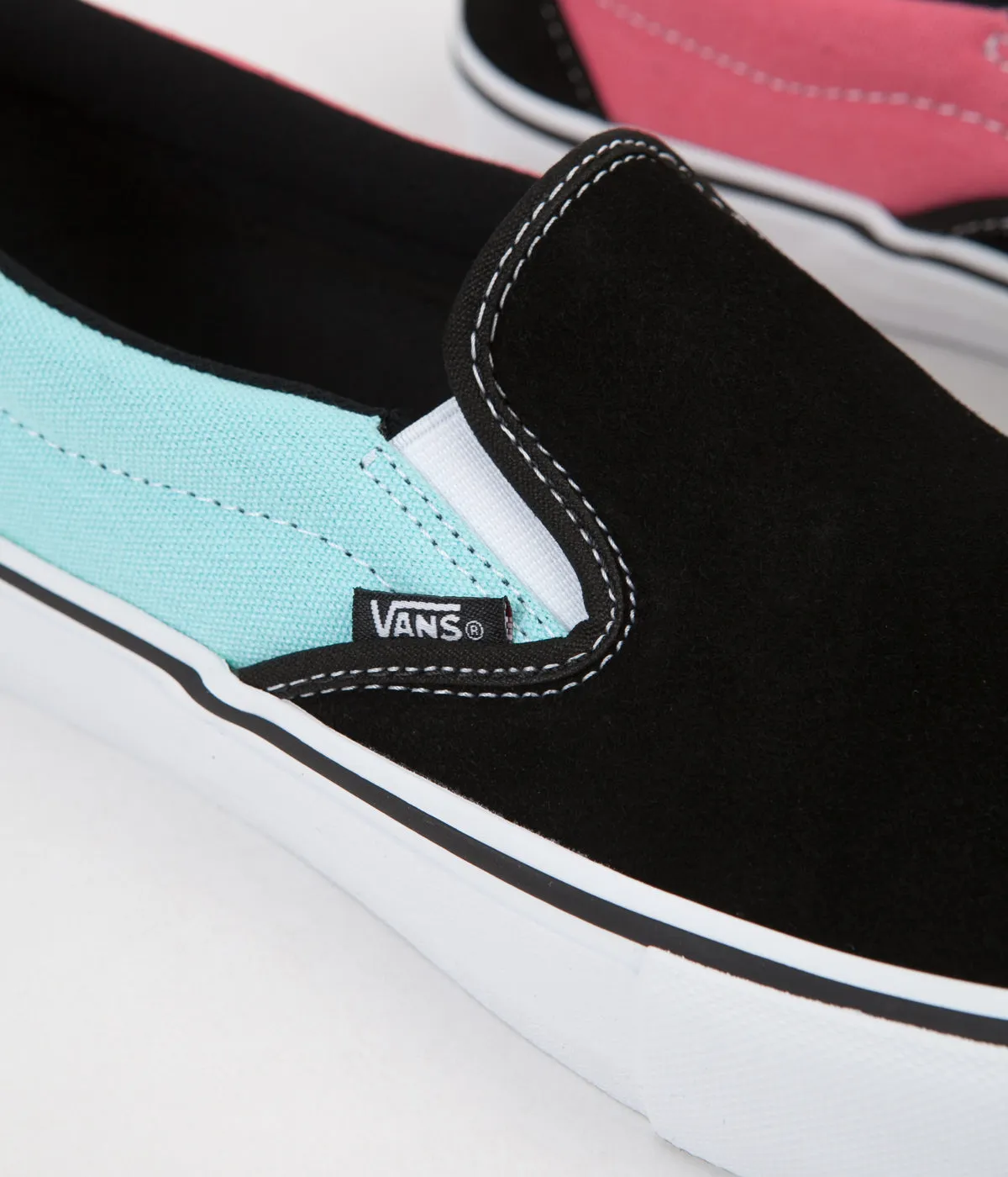 Vans Slip On Pro Asymmetry Shoes - Black / Blue / Rose