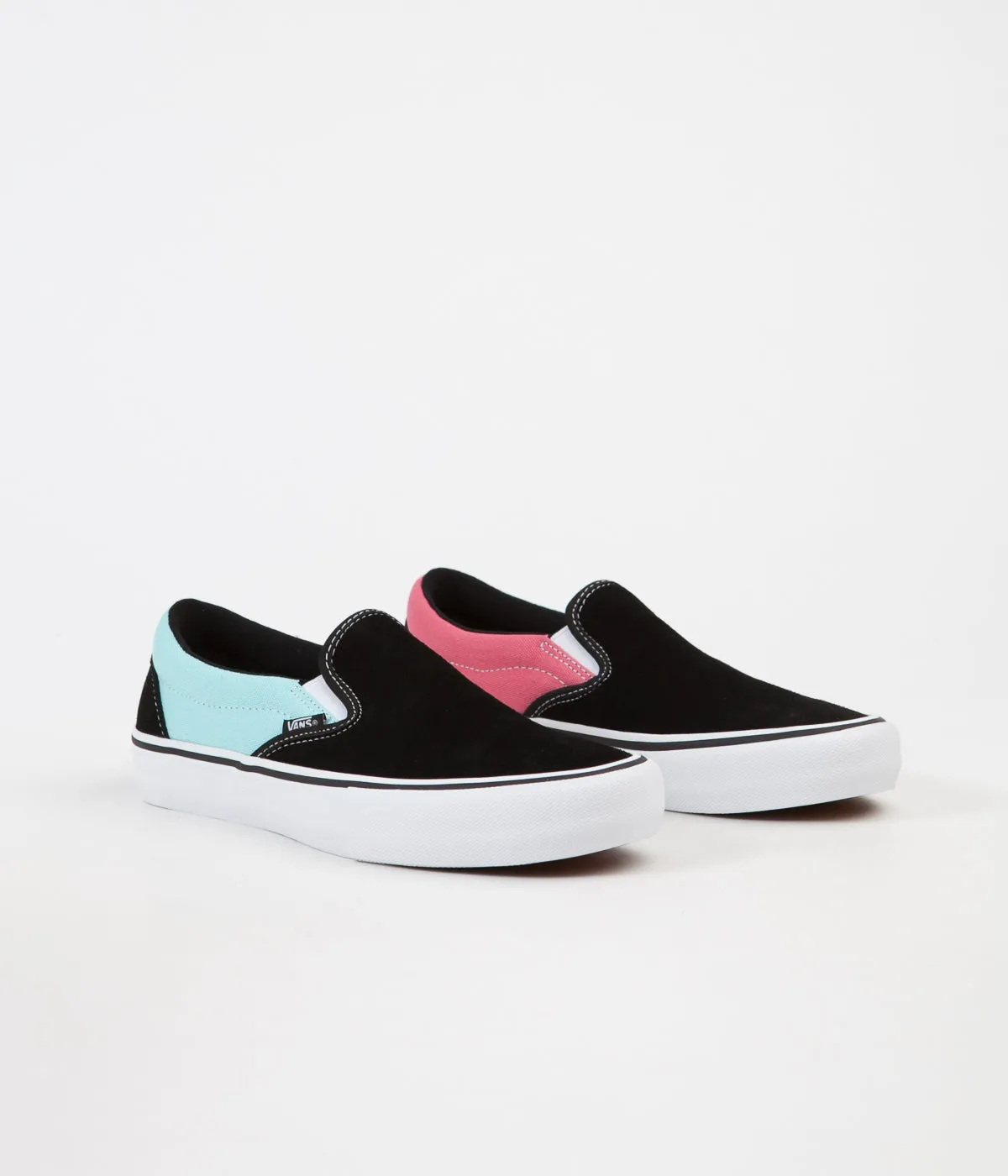 Vans Slip On Pro Asymmetry Shoes - Black / Blue / Rose