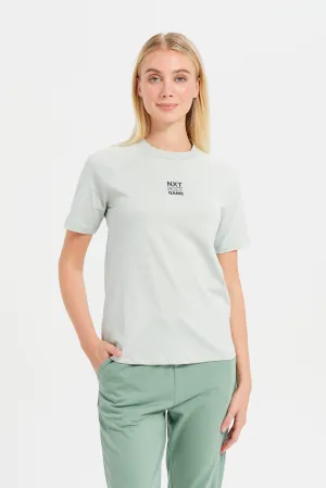 Women Mint Oversize Printed T-Shirt