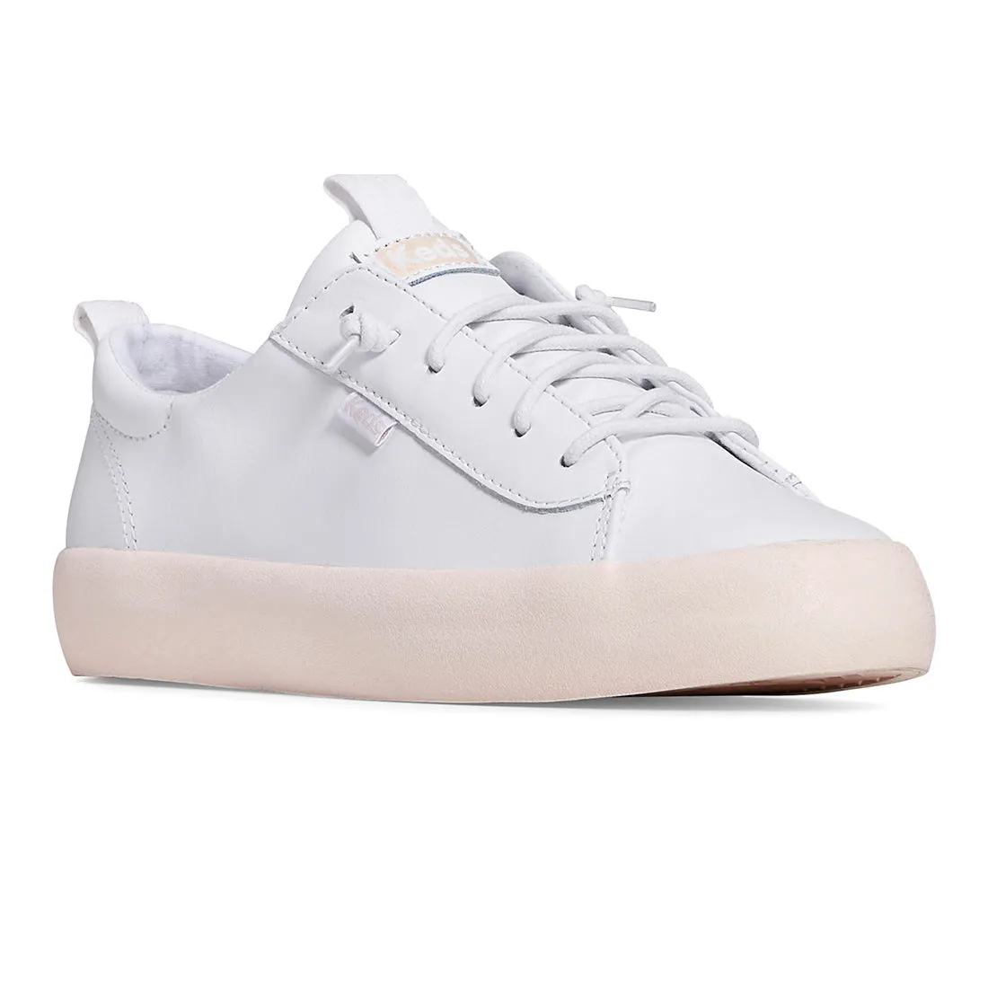 Women's Kickback Leather Pop Foxing SMU Sneaker White/Blush (WH67986)