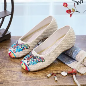 Women's Linen Cloth Summer Walking Shopping Travel Canvas Shoes